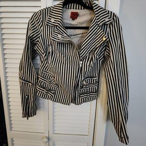 Tripp NYC Striped Moto Jacket